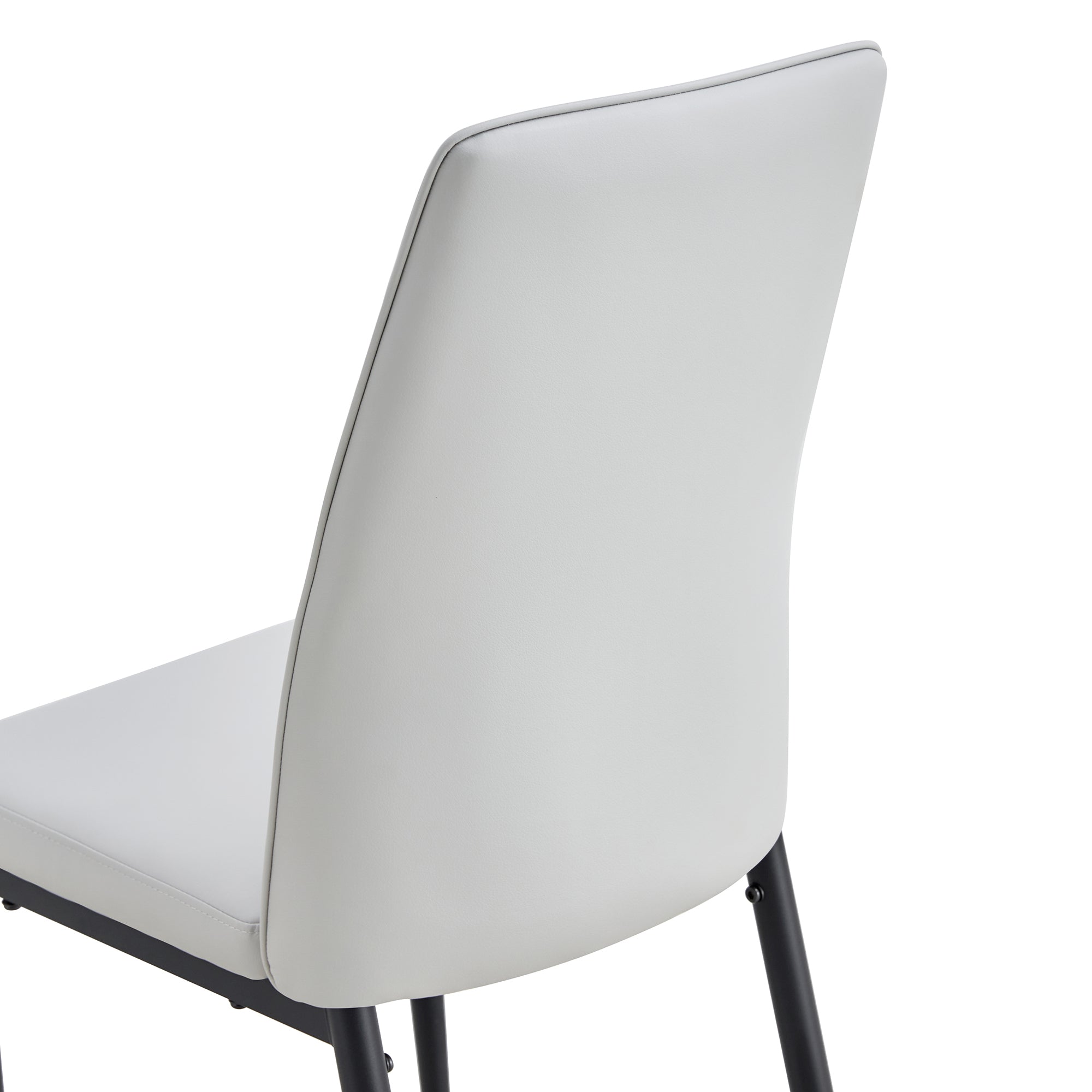 5-Piece Dining Set w/ Faux Leather Chairs - Gray