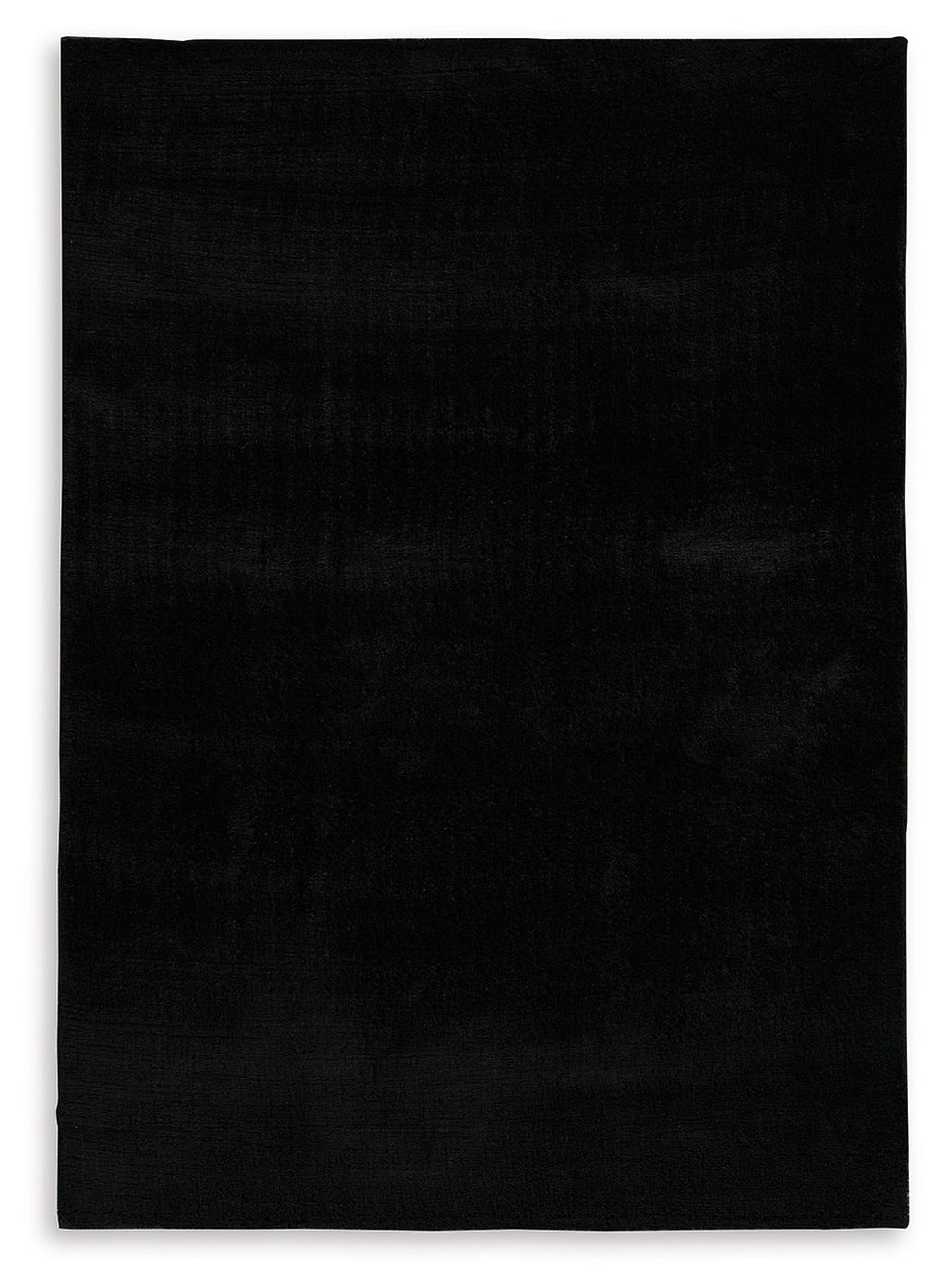 Anaben rug, solid black with smooth flat weave, rectangular