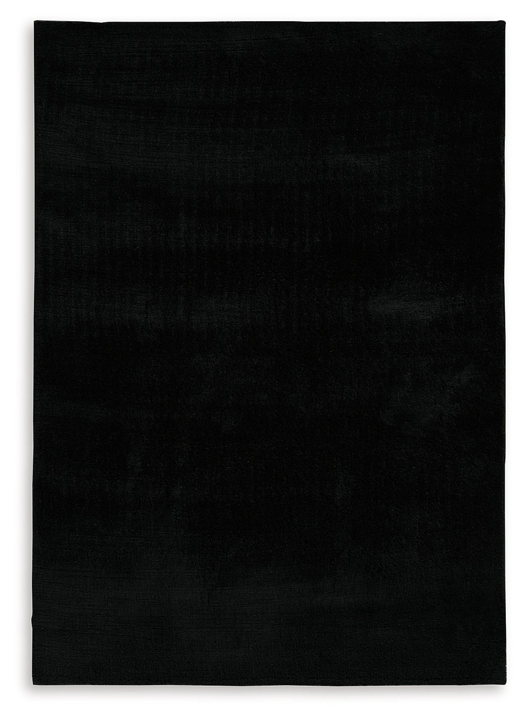 Anaben rug, solid black with smooth flat weave, rectangular