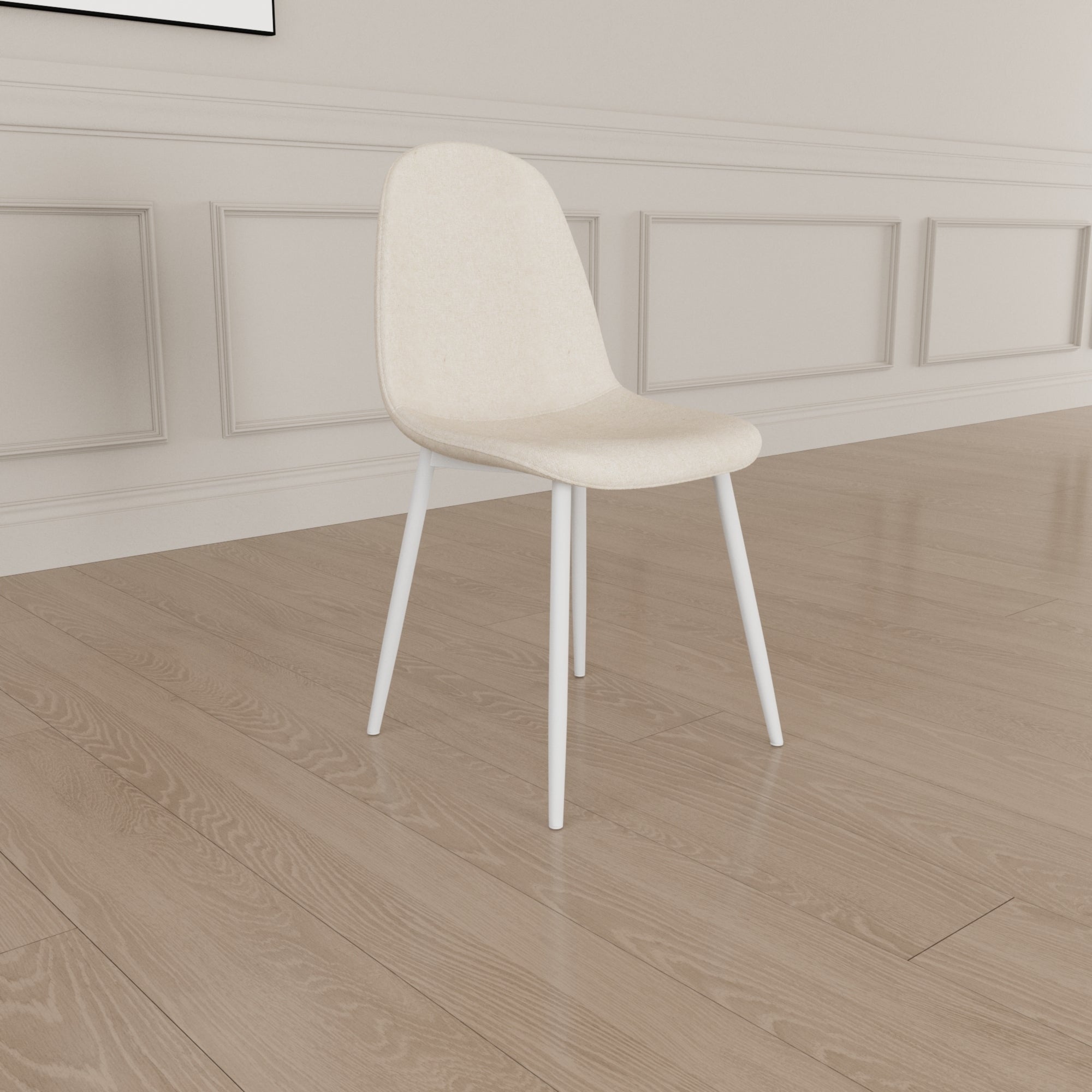 Modern Cream Dining Table & 4 Chairs Set - 63"