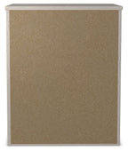 Speckled beige cabinet panel for two-drawer night stand
