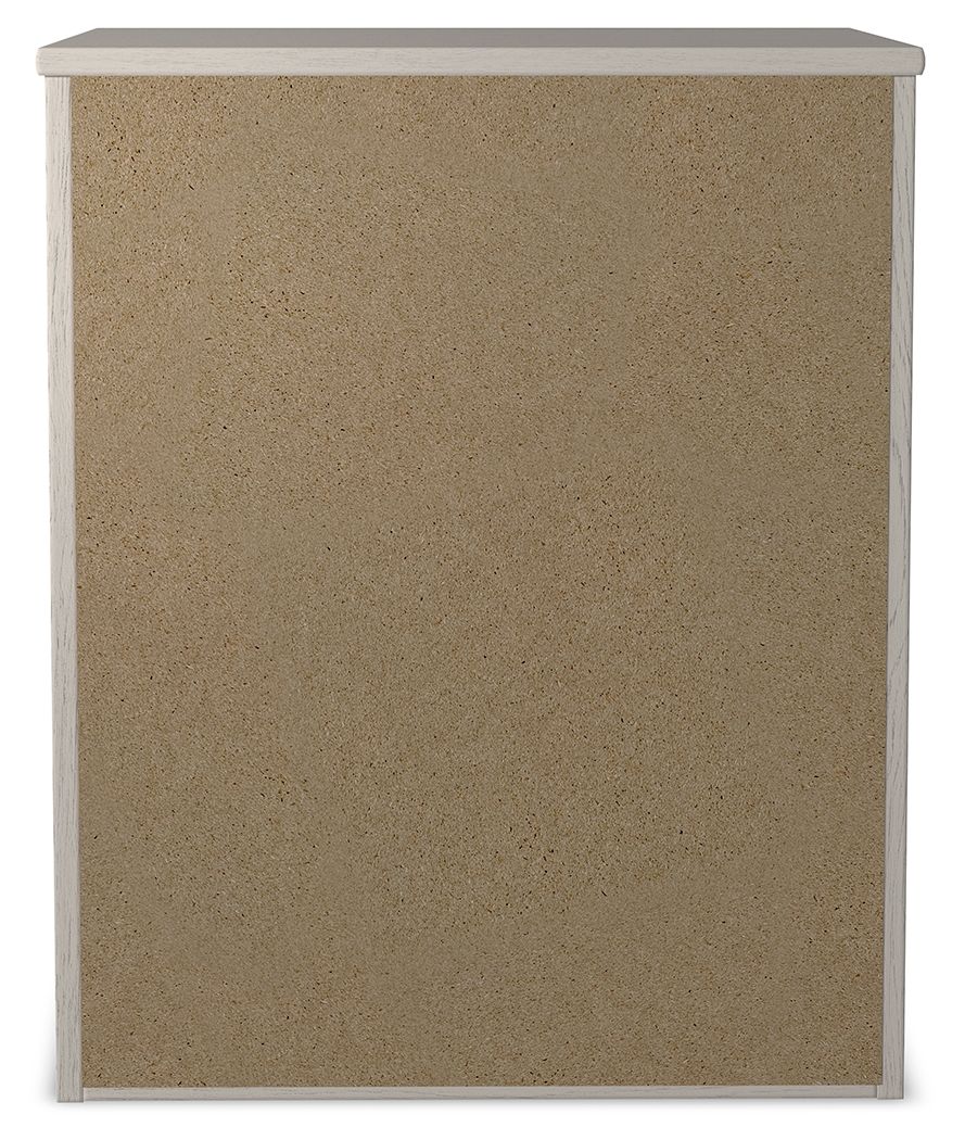 Speckled beige cabinet panel for two-drawer night stand