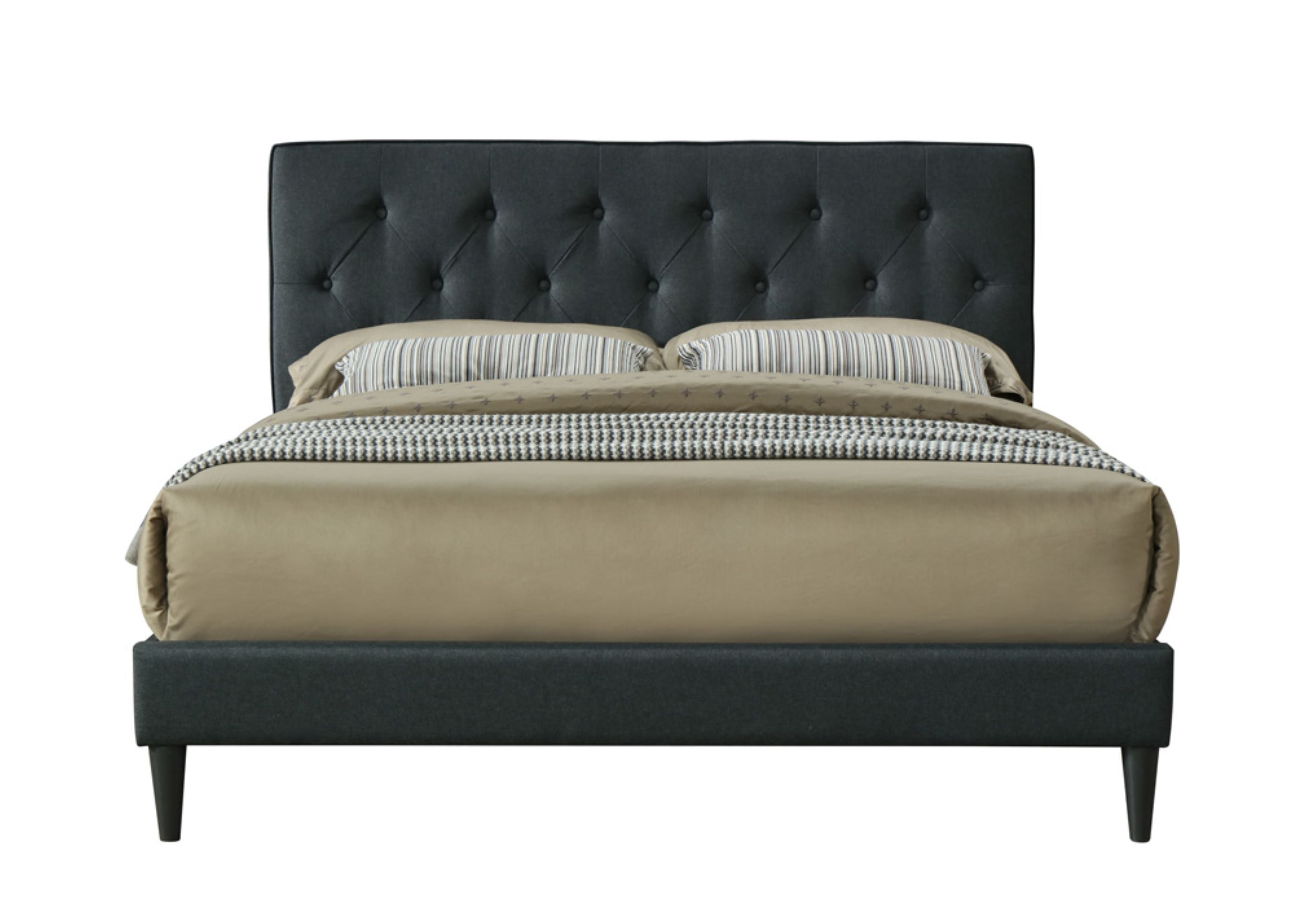 Full Size Tufted Bed in a Box w/ USB: Easy Assembly