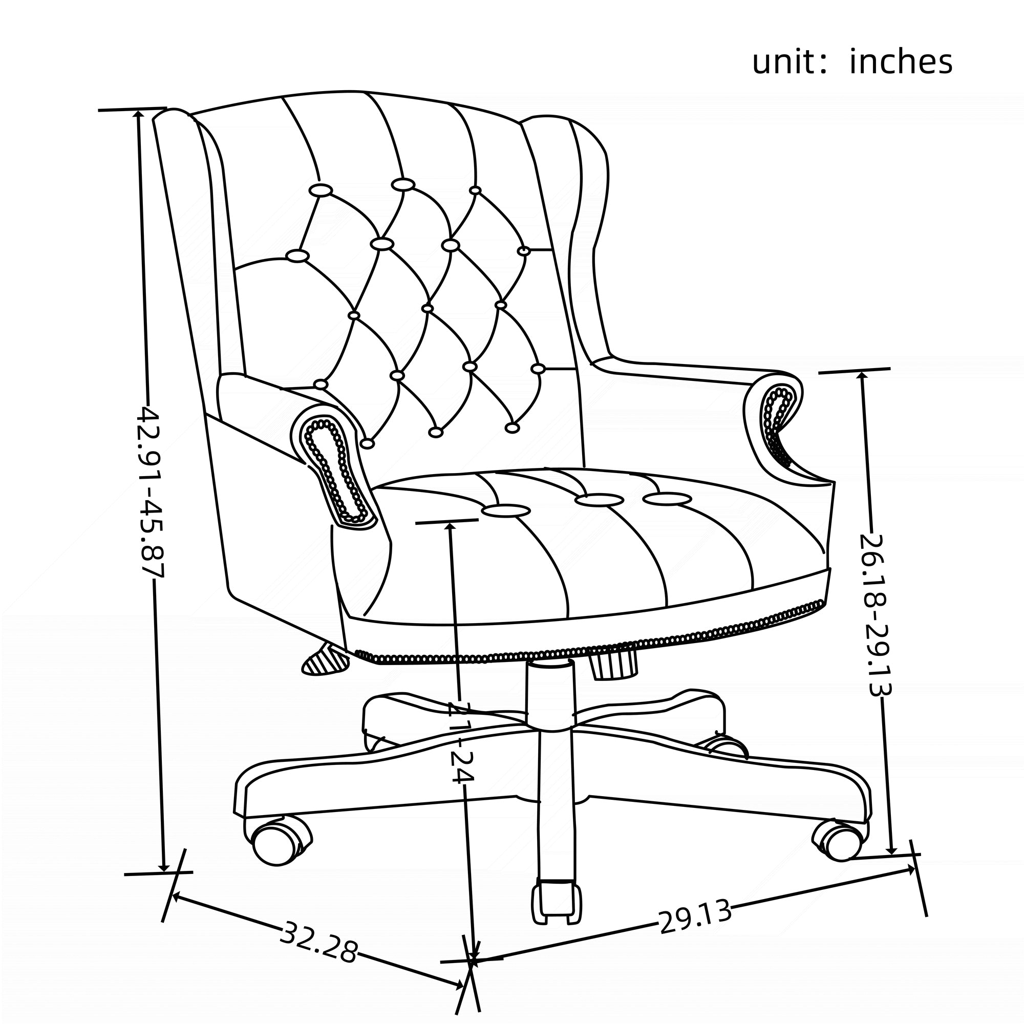 High Back Reclining Executive Office Chair - PU Leather