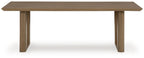 Rectangular dining table in dark brown wood with straight legs and smooth top