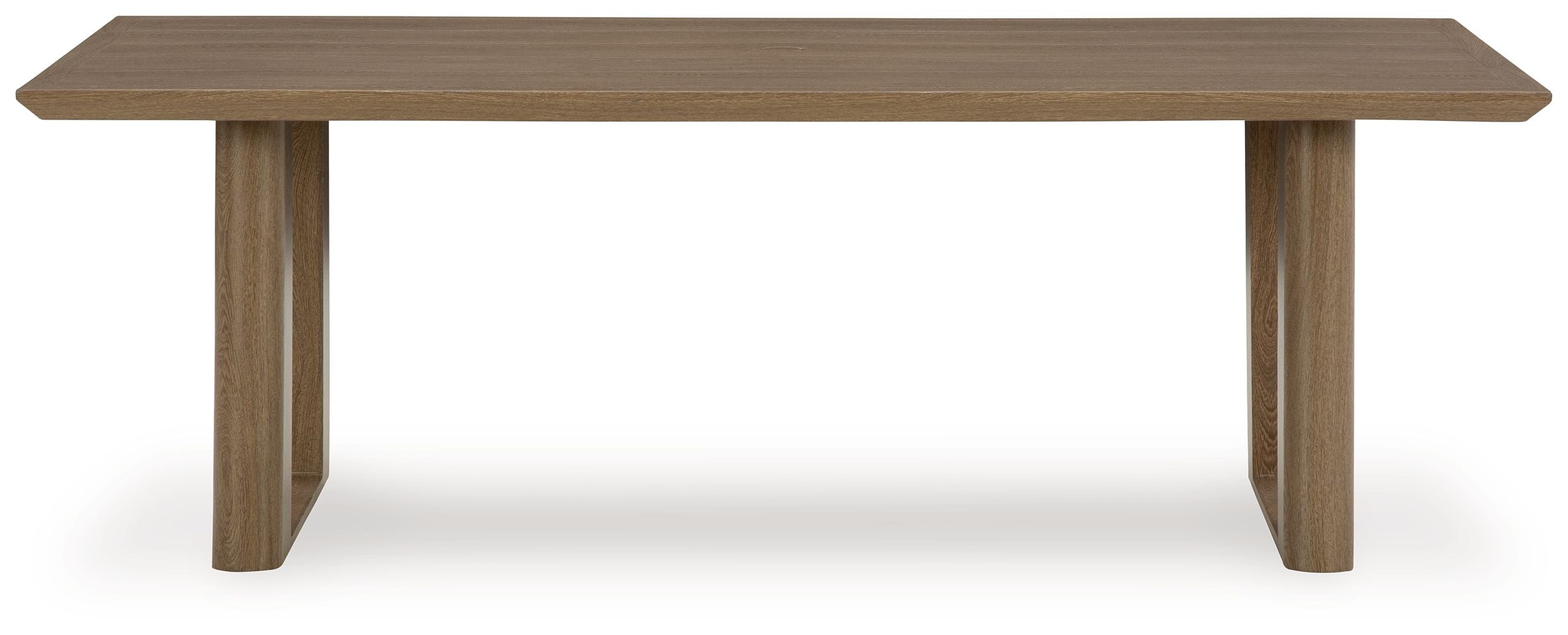 Rectangular dining table in dark brown wood with straight legs and smooth top