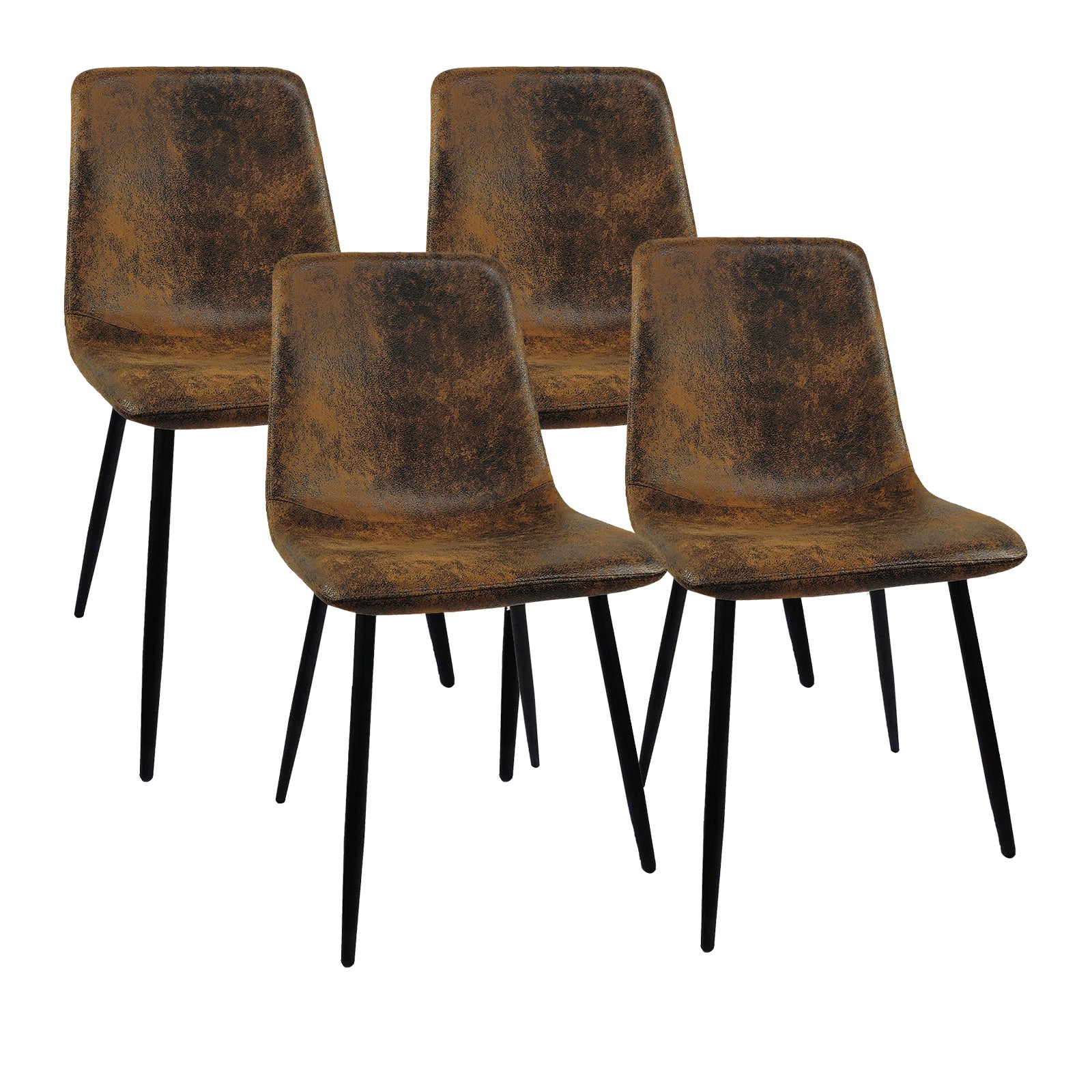 55" MDF Dining Table & 4 Suede Chairs Set