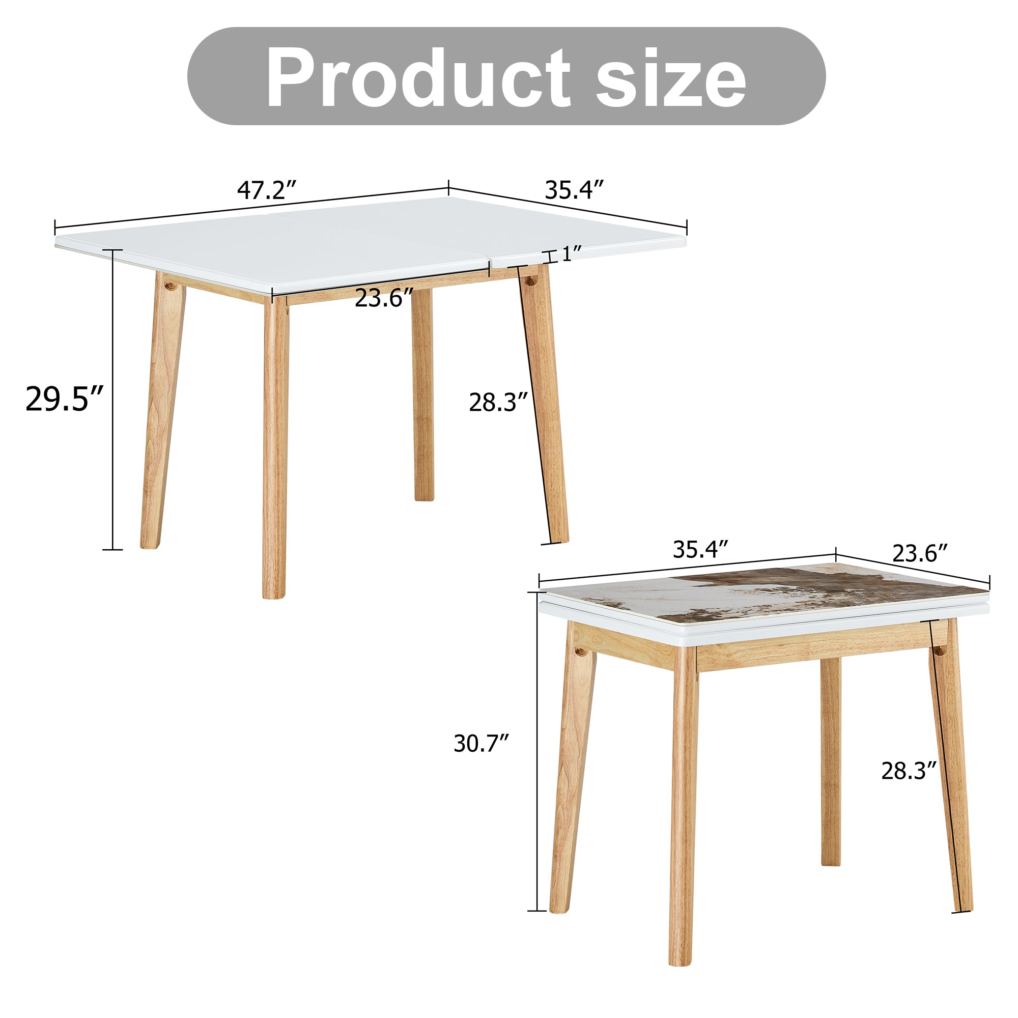 Foldable Sintered Stone Tabletop Computer Desk
