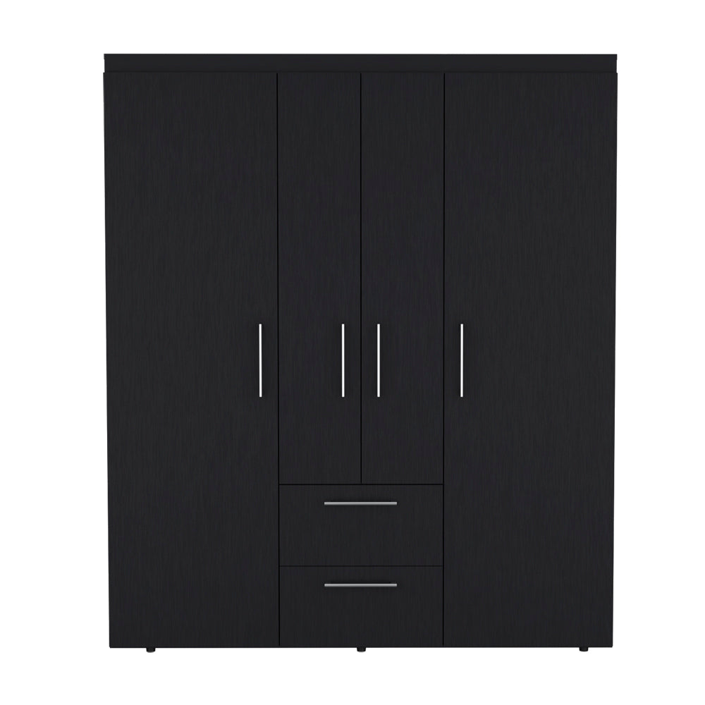 Black Elma Bedroom Armoire - Stylish Storage Cabinet
