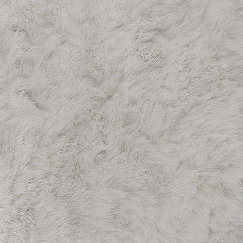 Light gray faux-fur oversized accent ottoman, tufted square top