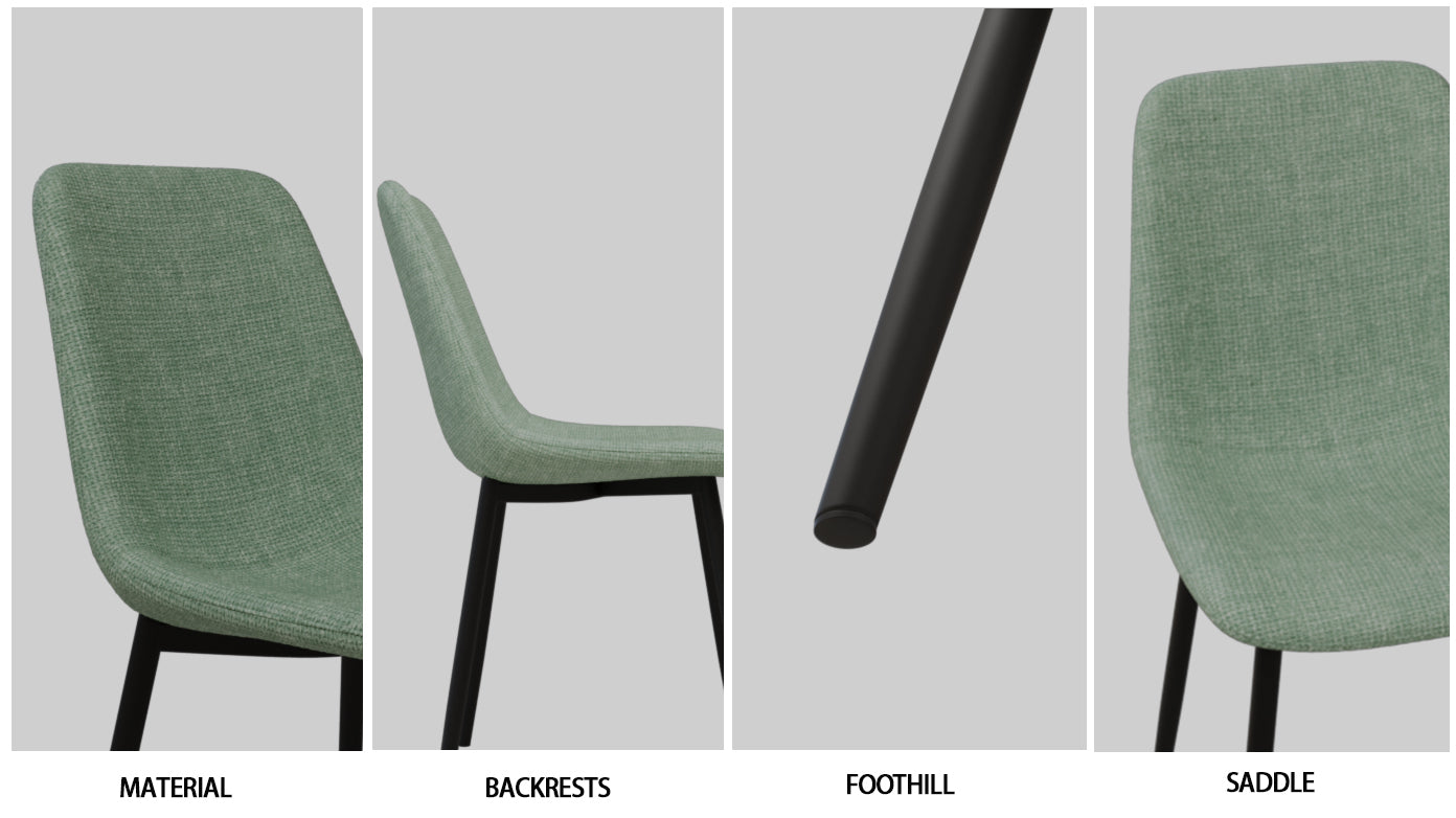 59" Modern Dining Table Set w/ 4 Suede Chairs
