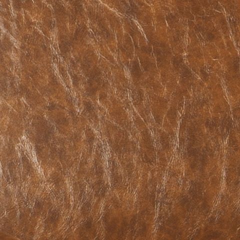 Brown leather-look chair upholstery close-up with textured grain pattern.