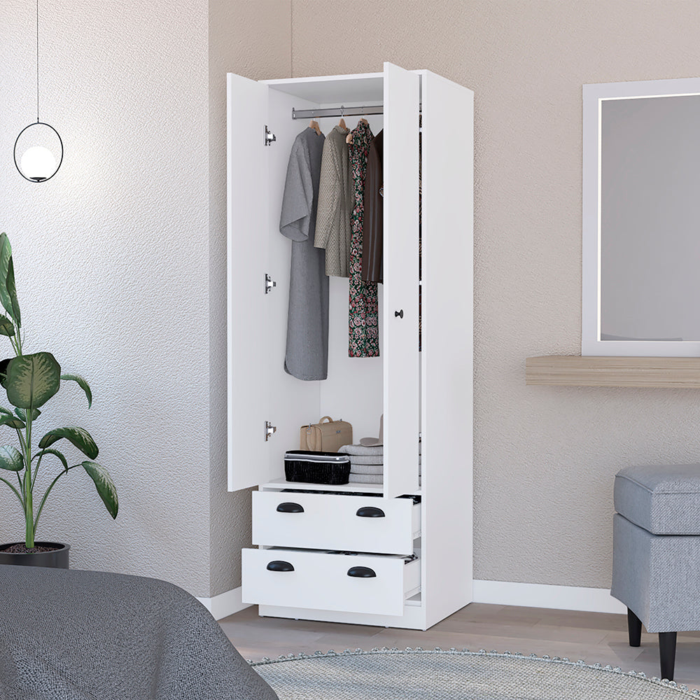 White Armoire with Drawers & Shelves | Bedroom Storage