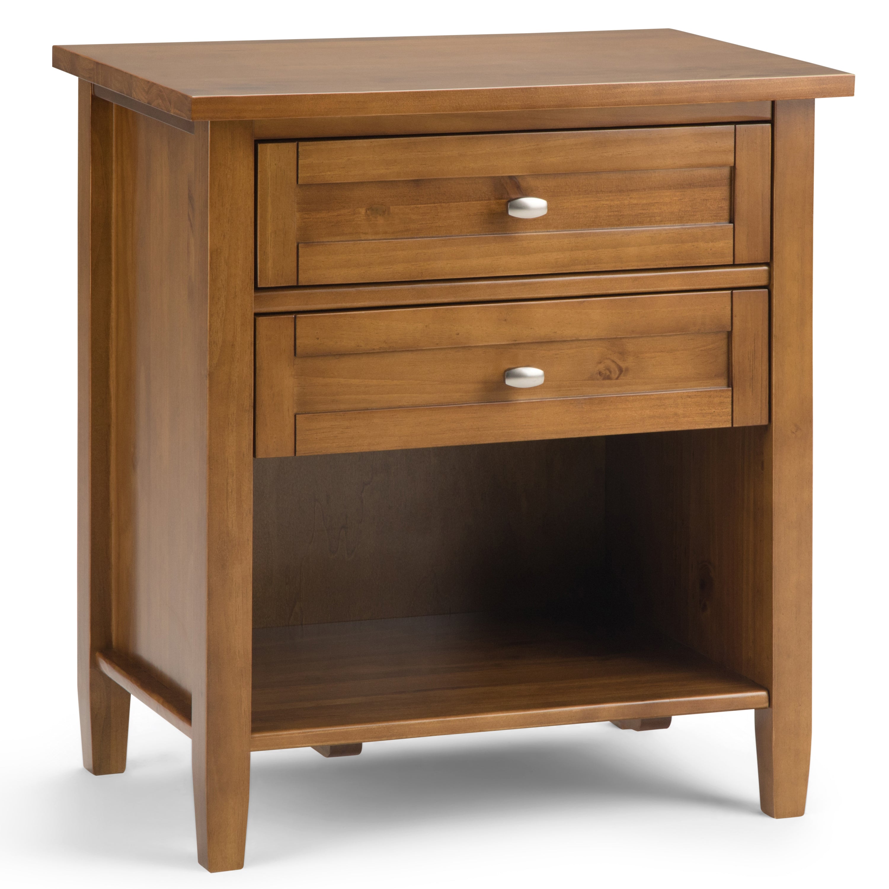 Warm Shaker Solid Wood 24" Transitional Nightstand, Golden Brown