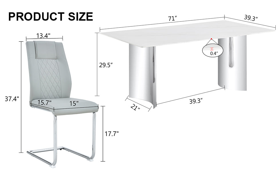 Modern Marble Dining Table & Chairs Set - DT-69