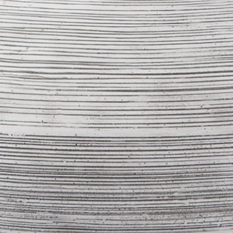 Distressed white lamp base with horizontal textured lines