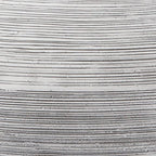 Distressed white lamp base with horizontal textured lines