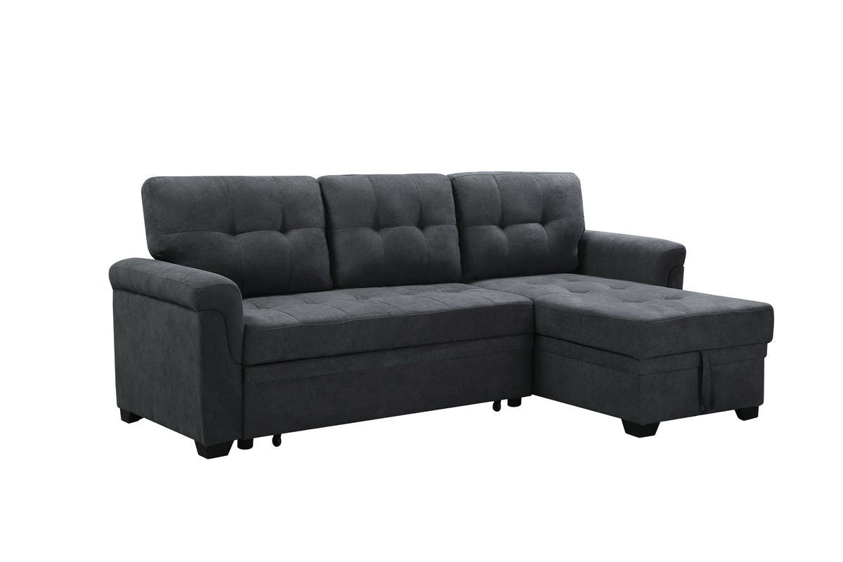 Connor - Fabric Reversible Sectional Sleeper Sofa Chaise With Storage