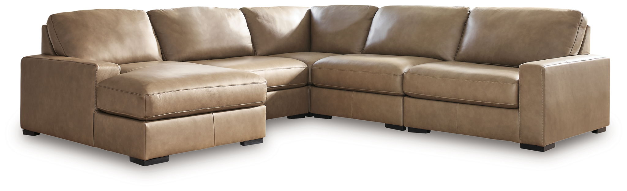 Sahara sectional sofa showing corner chaise and tufted seat cushions