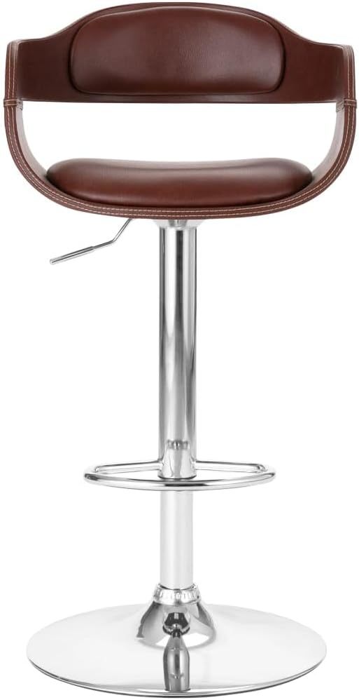 Contemporary Swivel Adjustable Barstool with Padded Seat