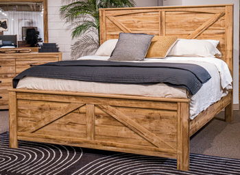 Maystonna - Brown - King Crossbuck Panel Footboard