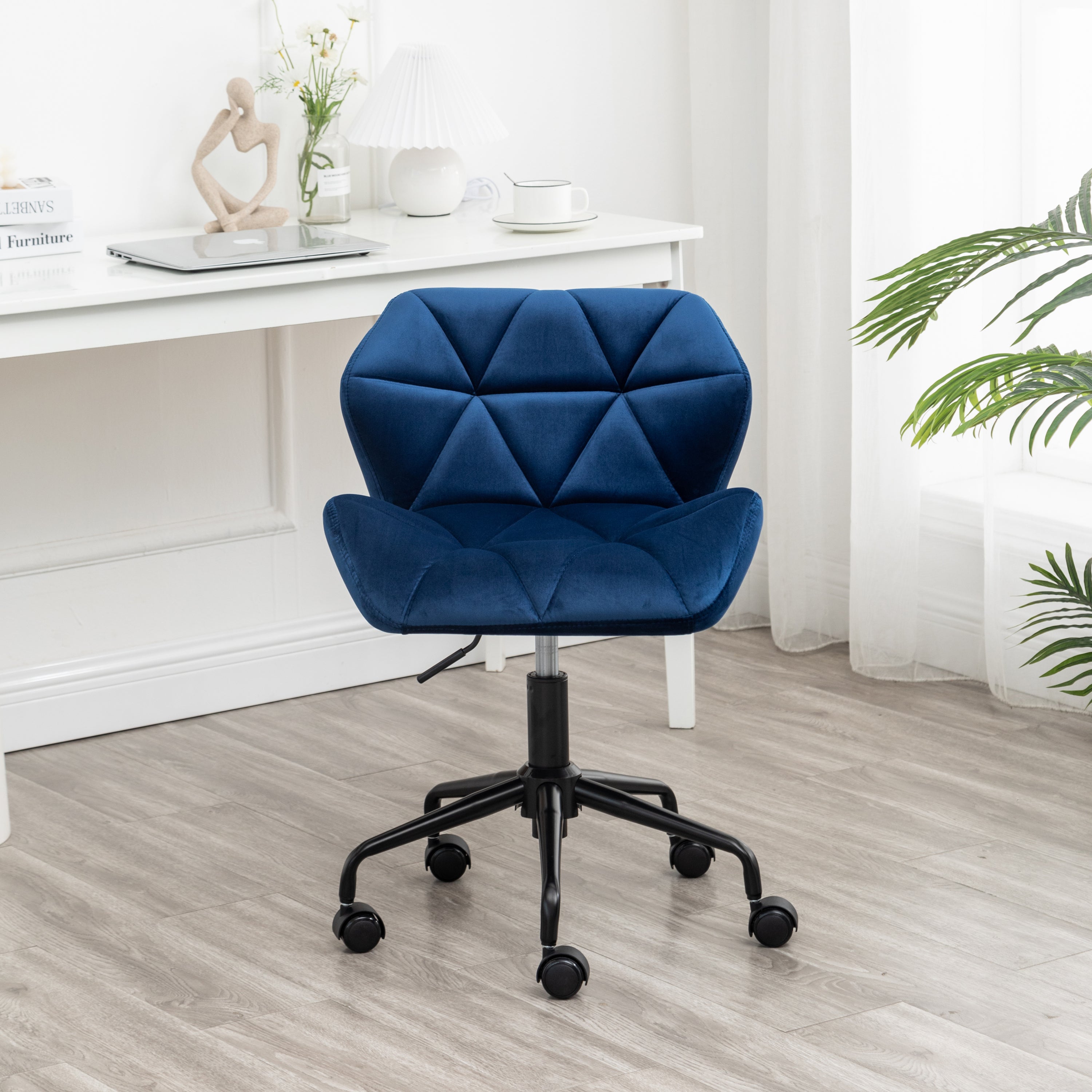 Eldon Diamond Tufted Adjustable Swivel Office Chair- Blue