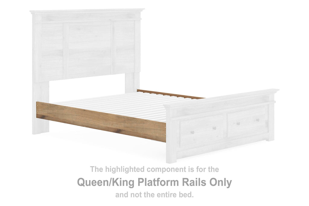 Tan platform bed rails, wooden rail piece for Queen/King platform beds