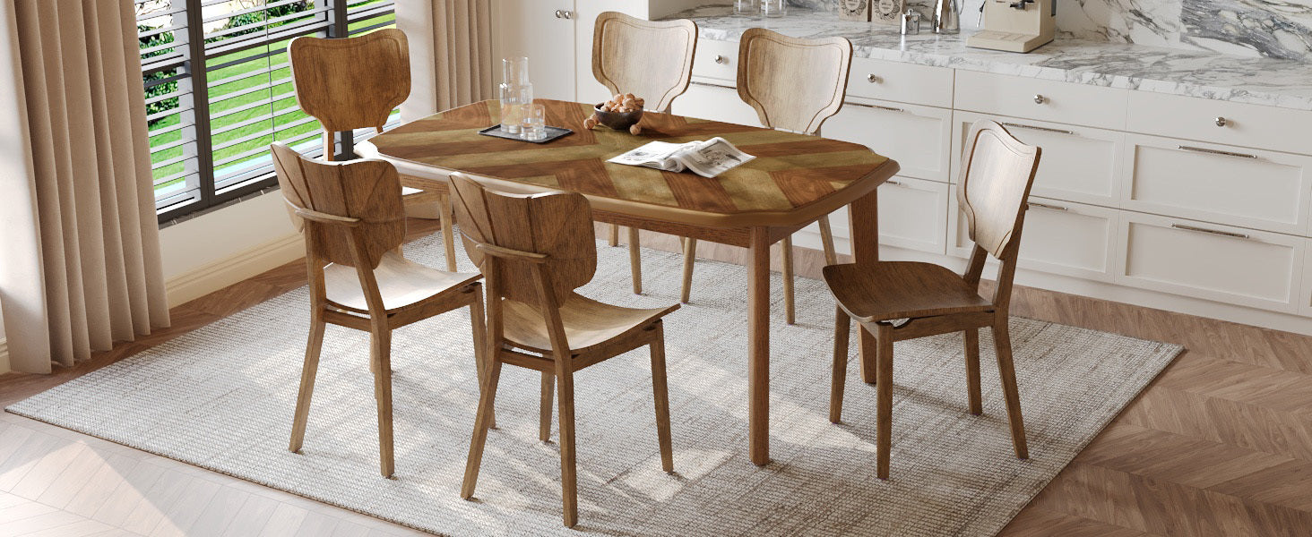 Vintage 7-Pc Dining Set, Brown