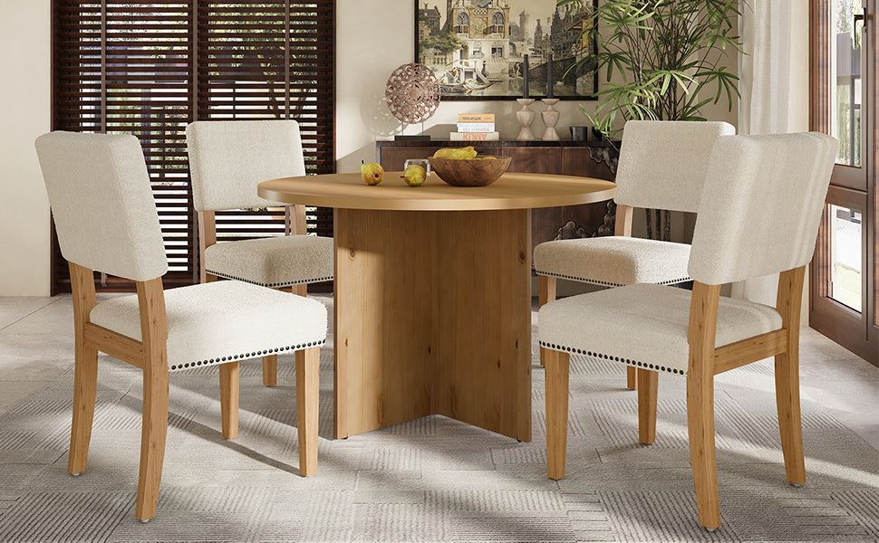 5-Piece Round Dining Table Set