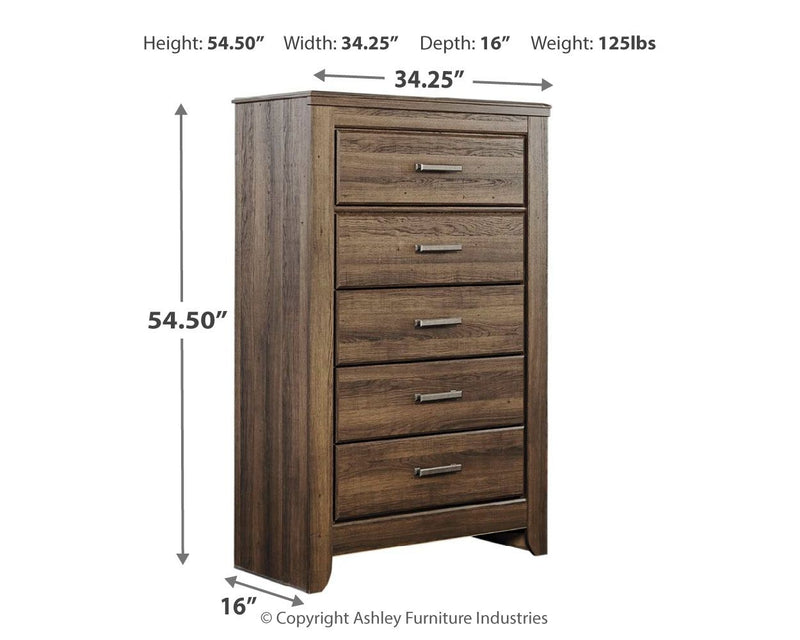 Juararo - Dark Brown - Five Drawer Chest