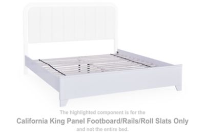 Jarlee - White - California King Panel Footboard / Rails / Roll Slats