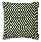 Digover green-and-cream geometric patterned square pillow