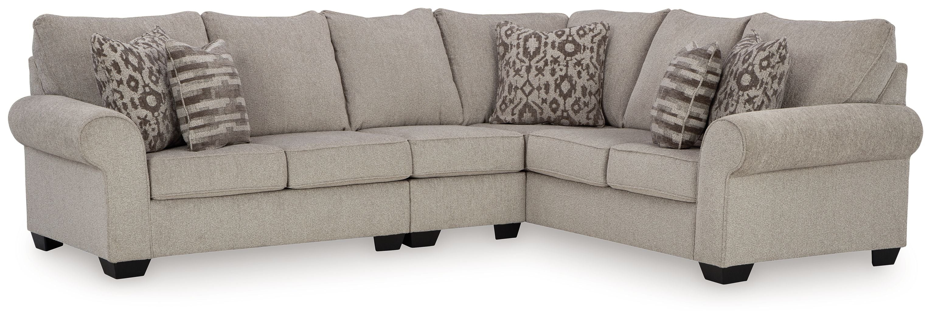 Claireah Farmhouse Fabric Brown Sectional-Stationary Sectionals-American Furniture Outlet