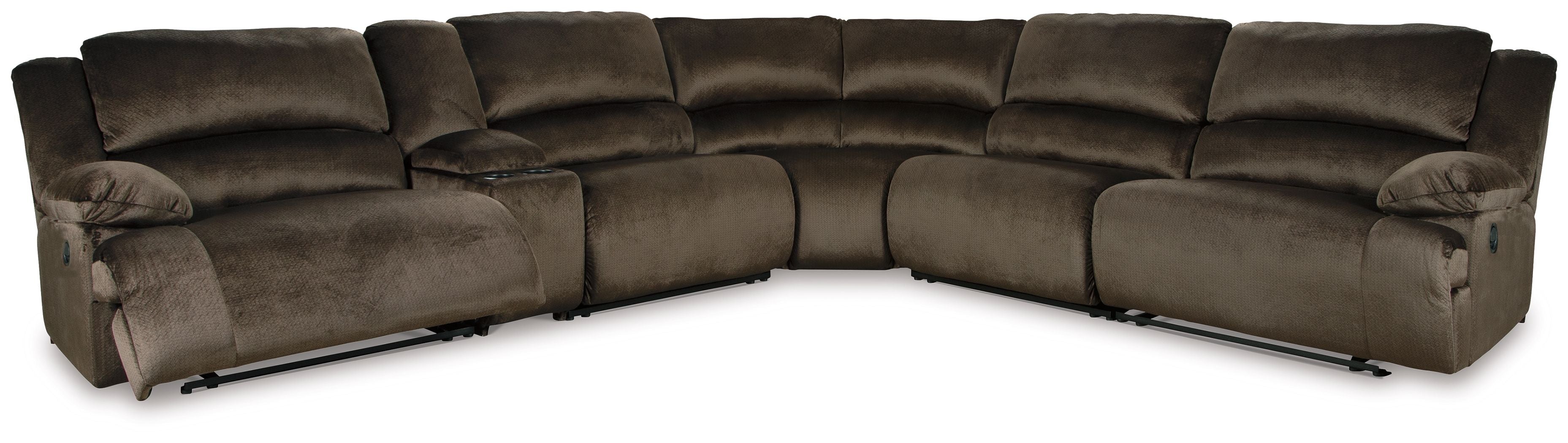 Clonmel Power Reclining Sectional - Modern, Plush Cushions, Microfiber-Reclining Sectionals-American Furniture Outlet