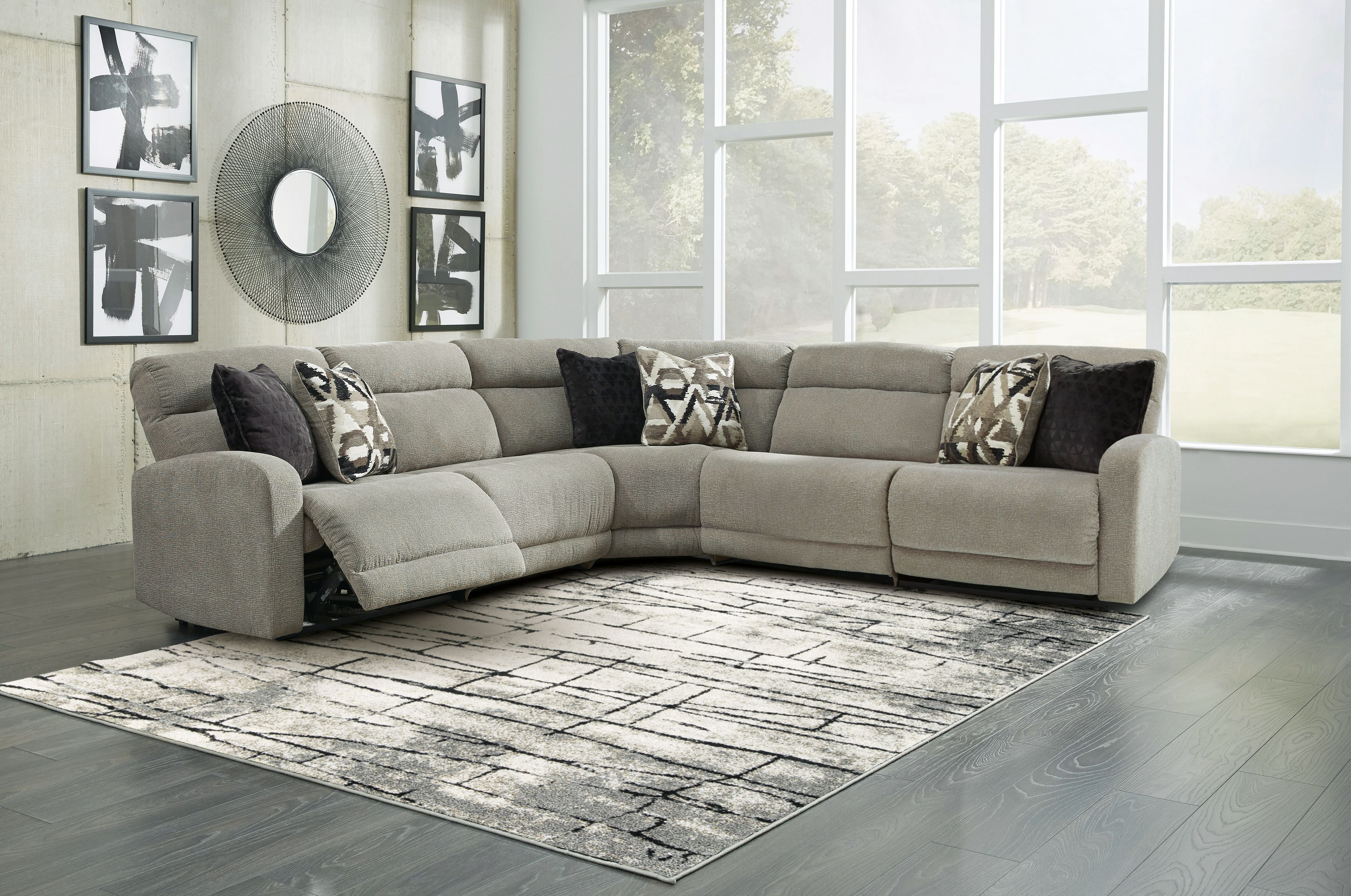 Colleyville Gray Power Reclining Sectional-Reclining Sectionals-American Furniture Outlet