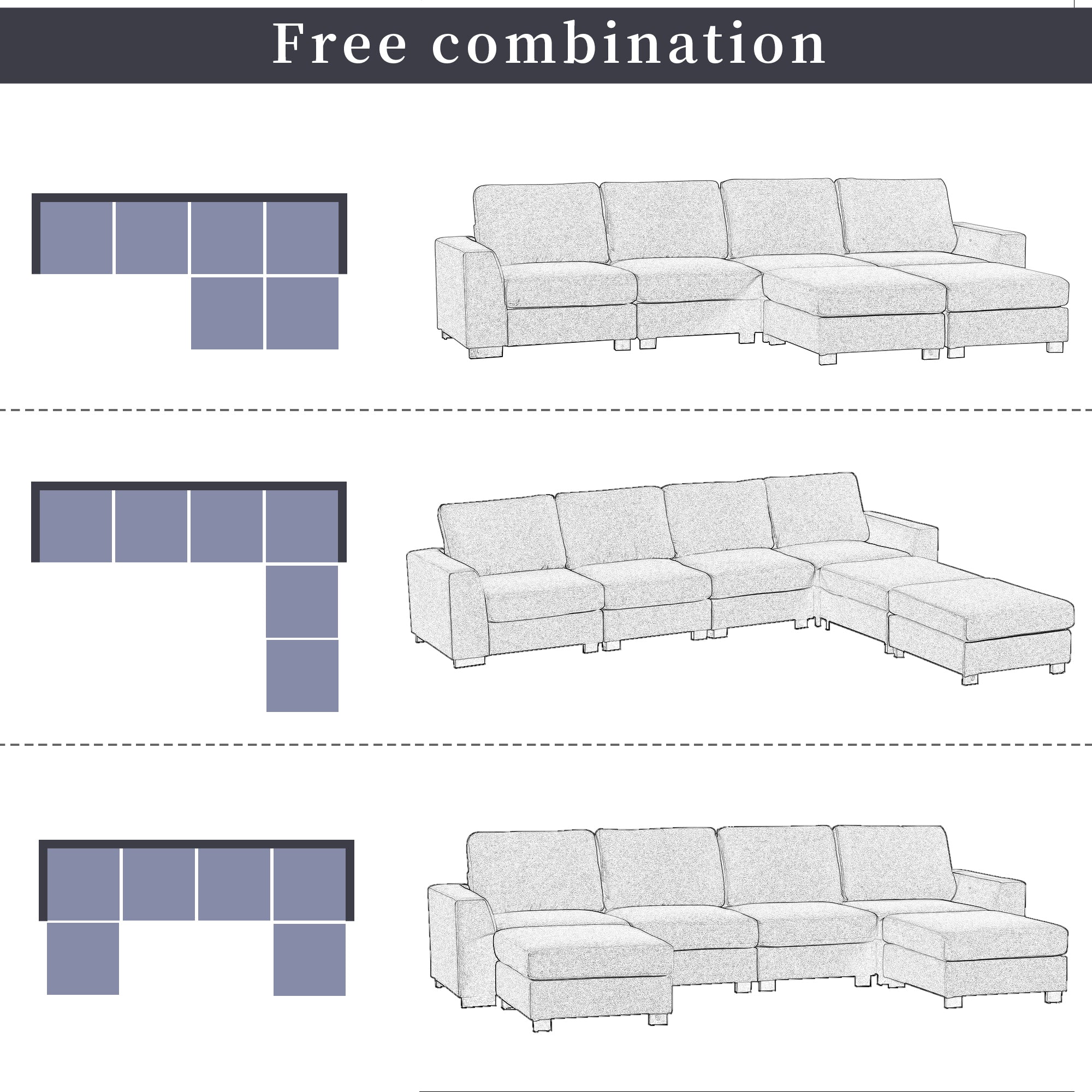 Cozy & Stylish Beige Modular Sectional-Stationary Sectionals-American Furniture Outlet