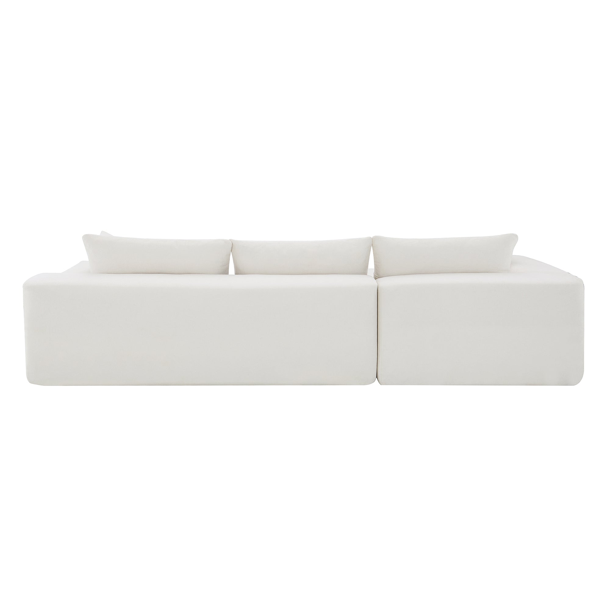 Cozy White L-Shape Chenille Sectional - Modern Modular Sleeper Sofa-Stationary Sectionals-American Furniture Outlet