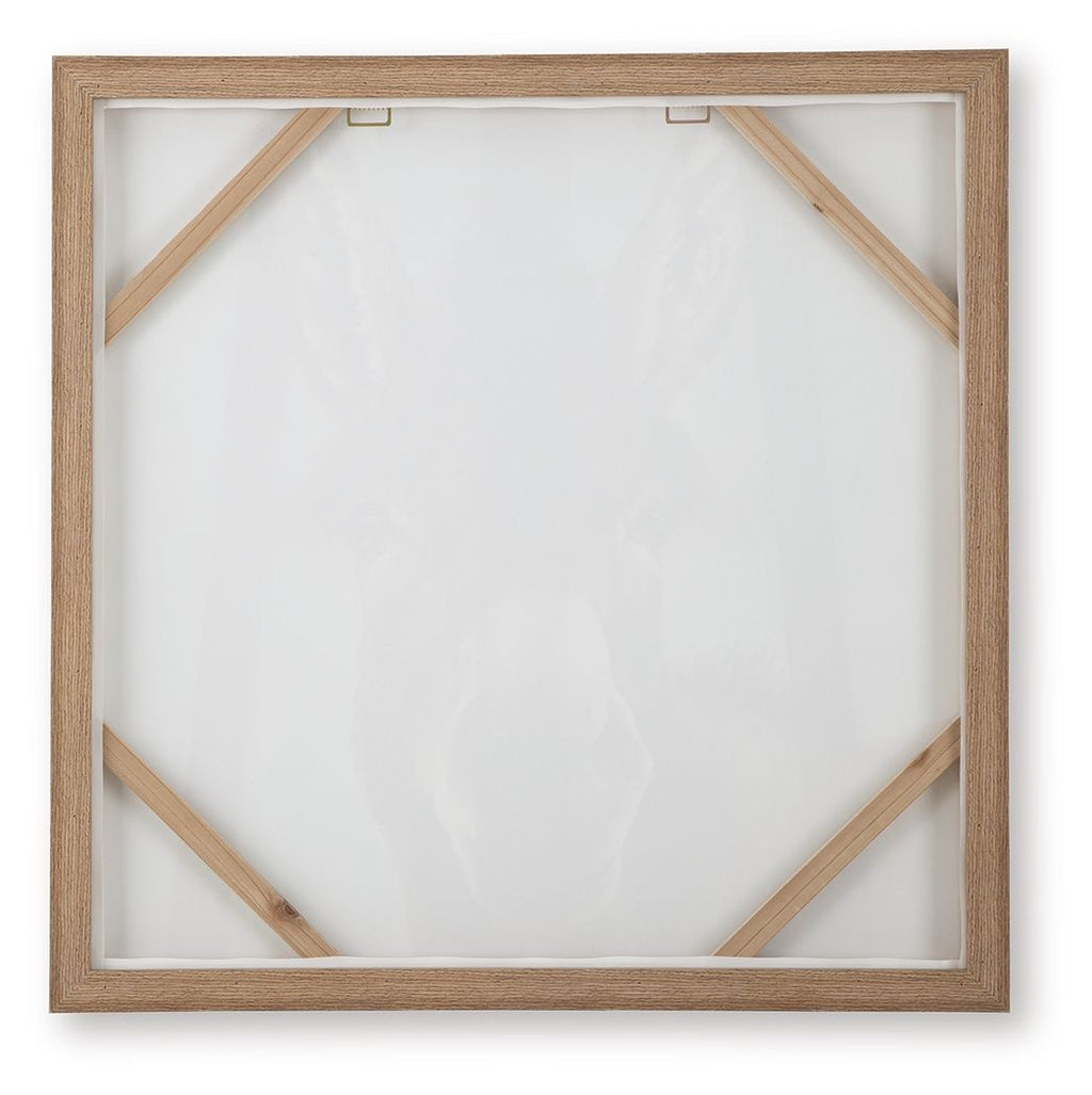 Wooden framed wall art backing with corner supports and blank center canvas