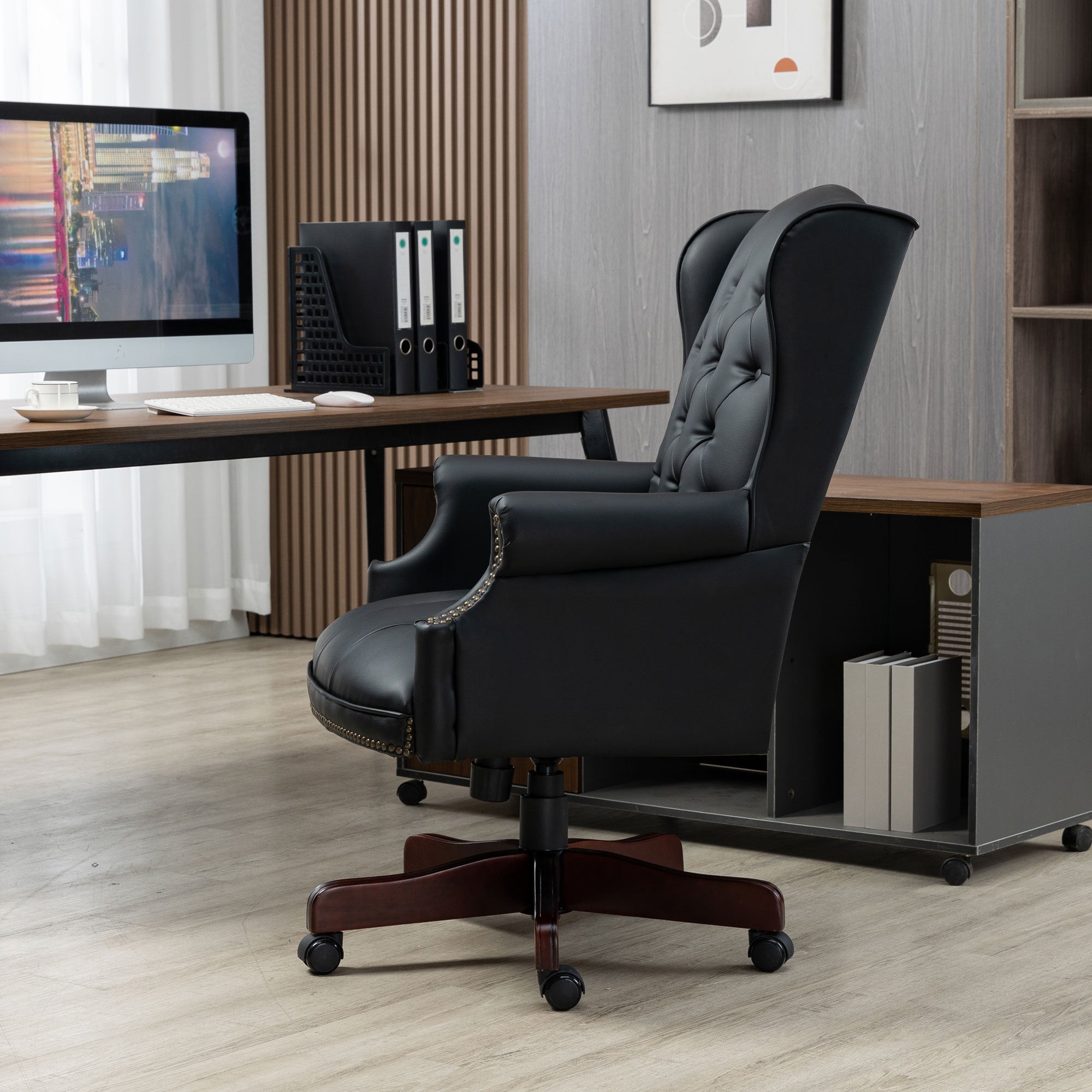 High Back Reclining Executive Office Chair - PU Leather