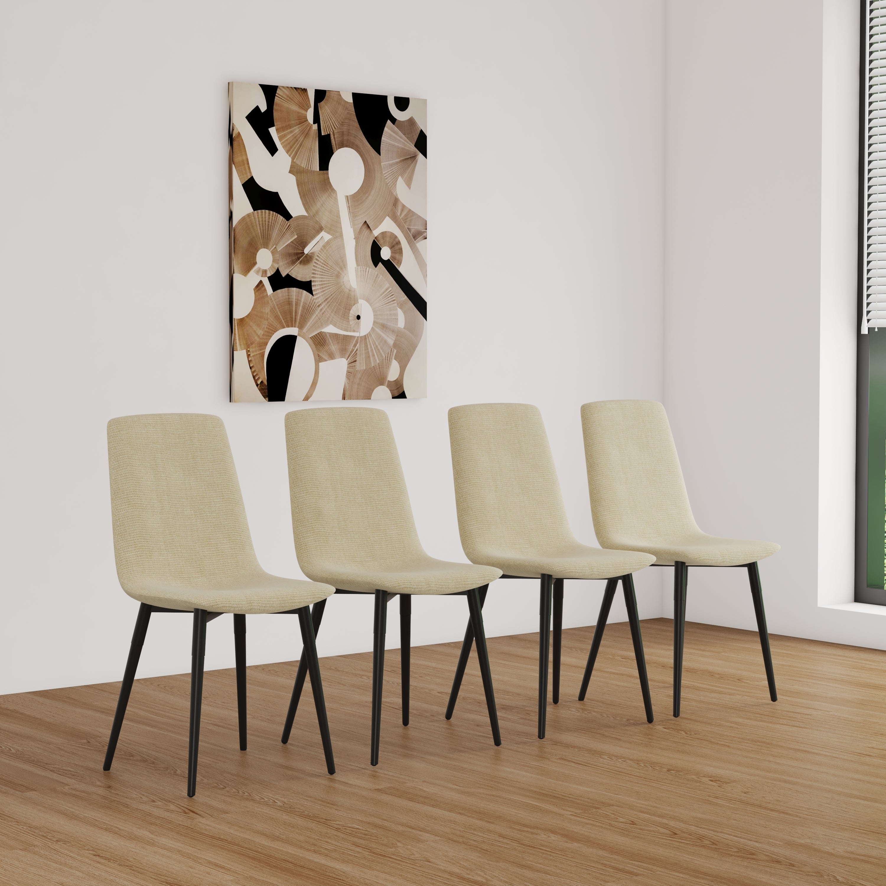 Modern Dining Table & 4 Chairs Set - 47"