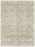 Beige vintage-style patterned rug with ornate geometric medallion design