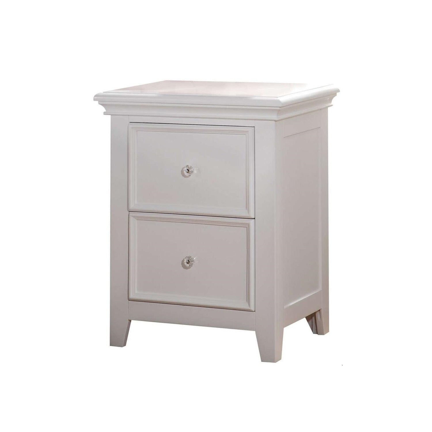 White Pine Wood Nightstand with 2 Drawers
