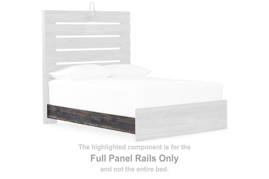 Drystan full panel bed rails, brown trim and beige paneling