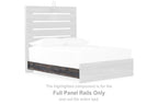 Drystan full panel bed rails, brown trim and beige paneling