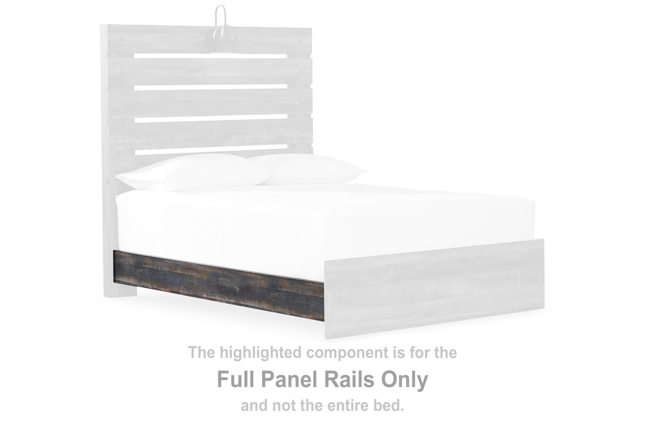 Drystan full panel bed rails, brown trim and beige paneling