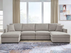 Gray corner sectional sofa with chaise seating and back cushions