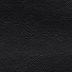 Black ottoman upholstery close-up with textured leather grain and fine seam stitching
