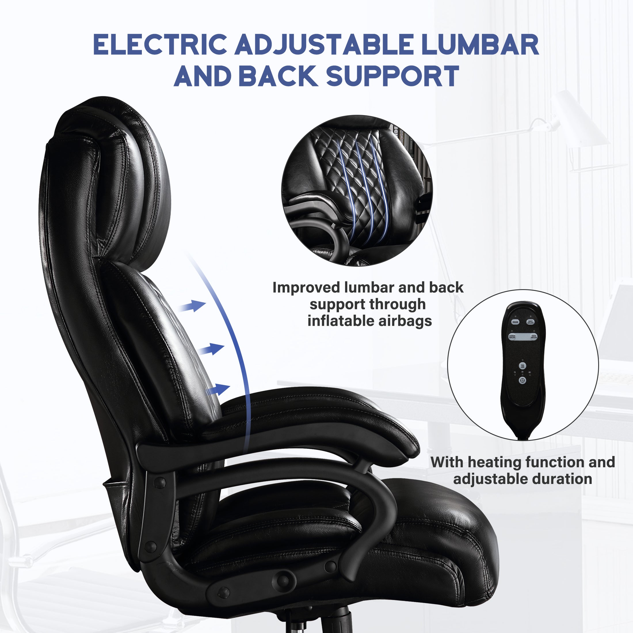 Black Electric Heated Office Chair