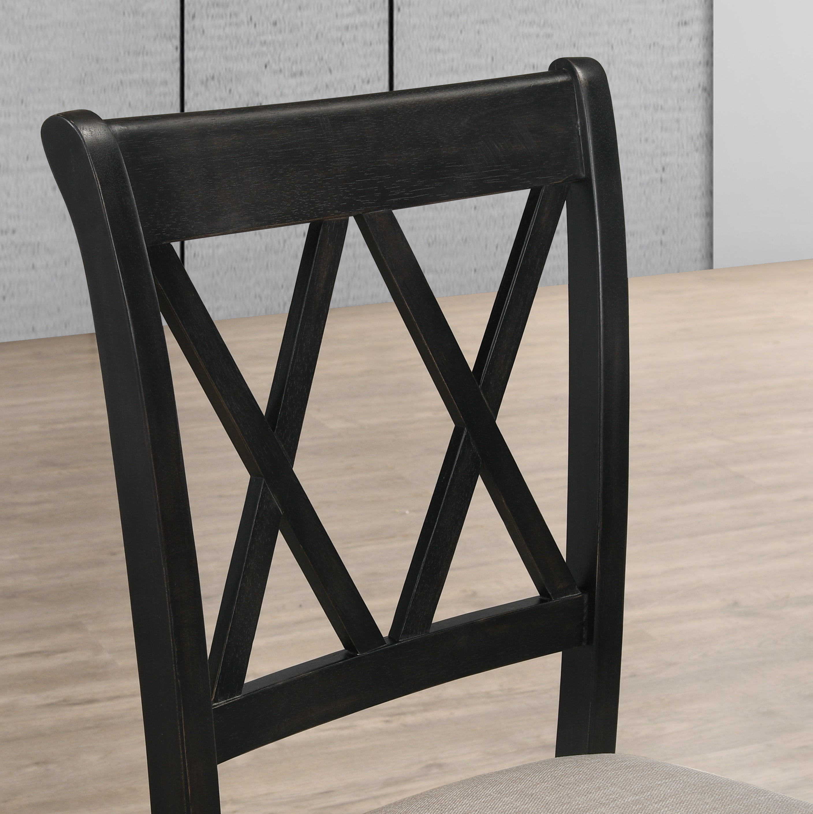 Indvale Black Cross-Buck 5-Piece Dining Set