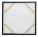 Wall art frame backing with wooden cross braces and black outer border